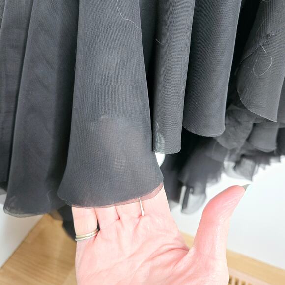 Celo Argentina made lace Applique beaded ruffle dance skirt Small-Medium black - Picture 8 of 17